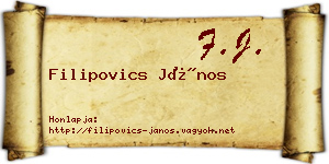 Filipovics János névjegykártya