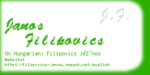 janos filipovics business card